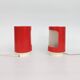 Pair of space age red plastic table lamps by Elektrosvit, 1960s