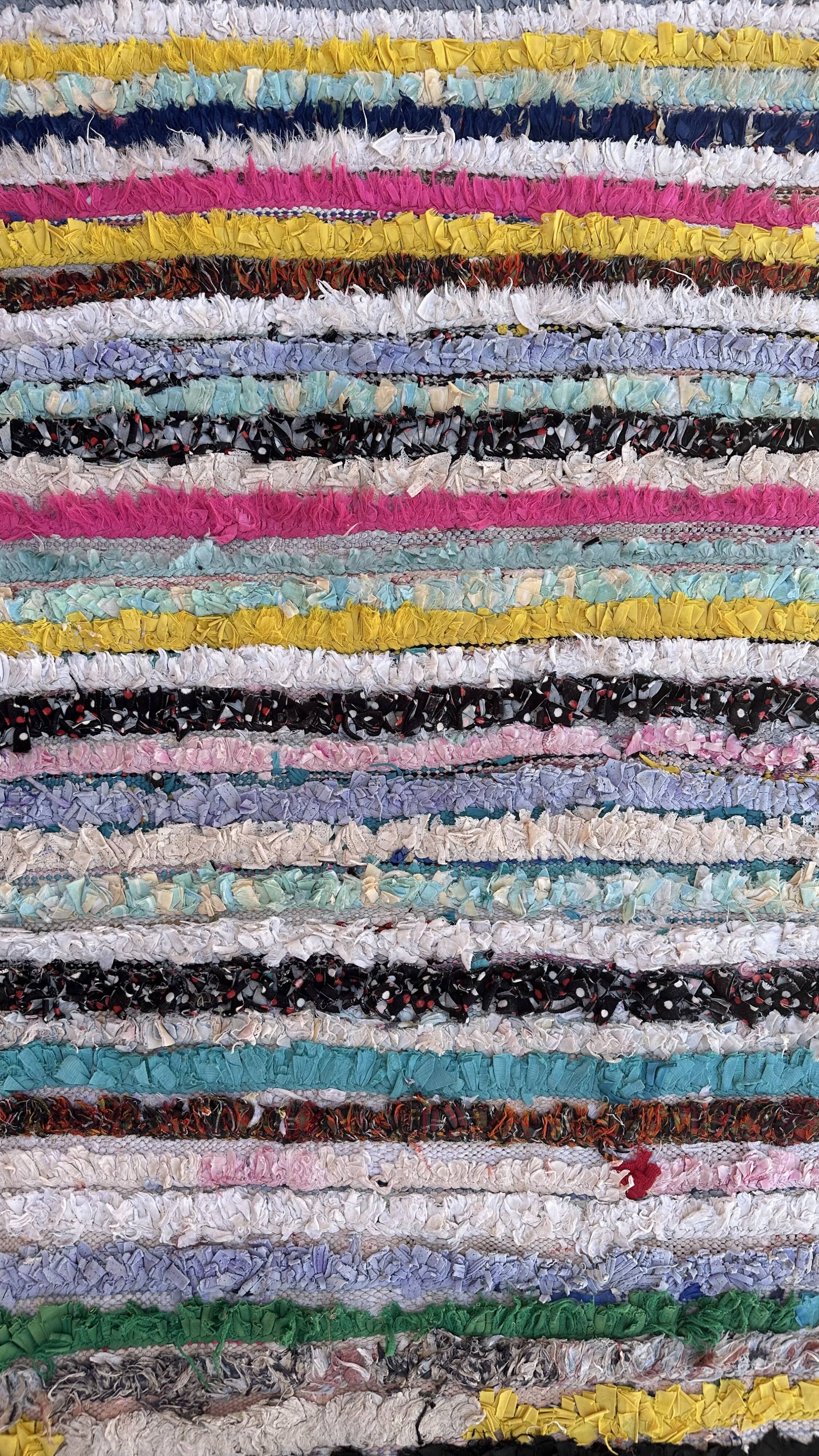 Moroccan carpet Boucherouite colored - 104 x 196 cm