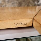Ash burl bar coffee table, Paul Michel for Roche Bobois, 1980s