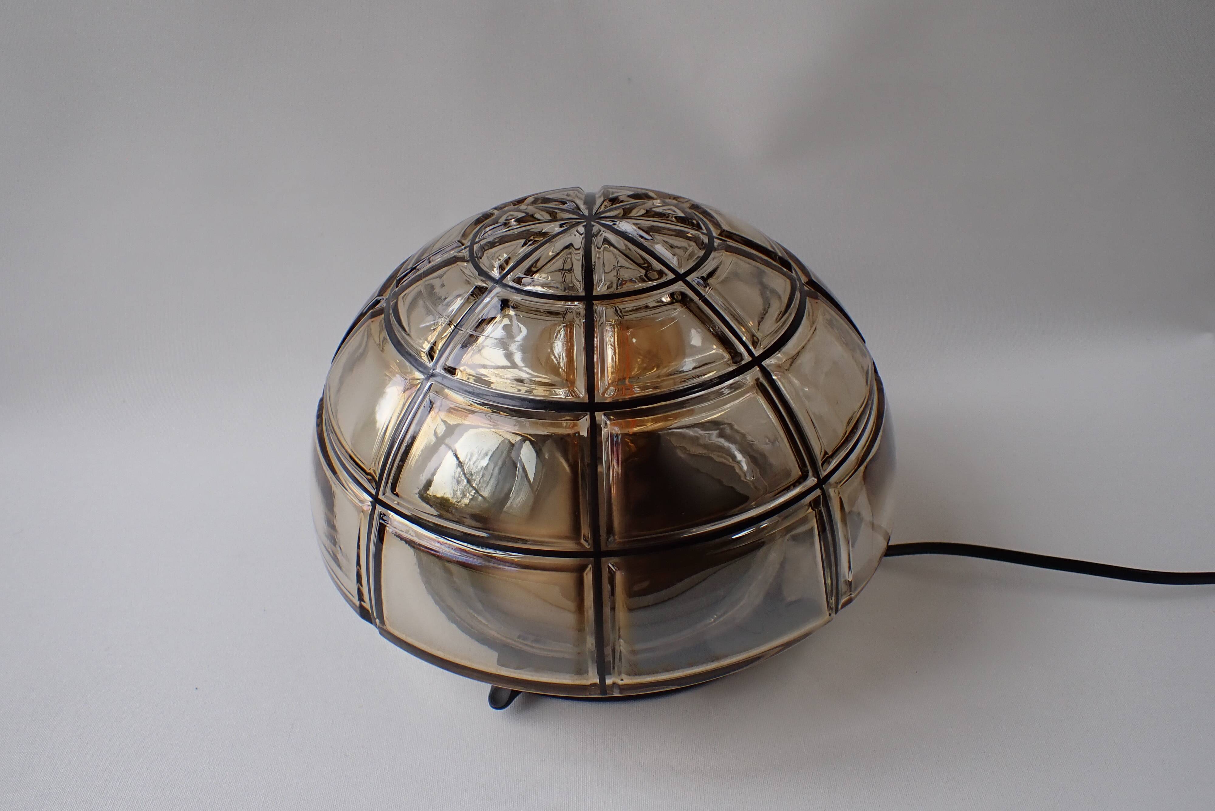 Vintage wall/ceiling light in amber glass / RZB Germany