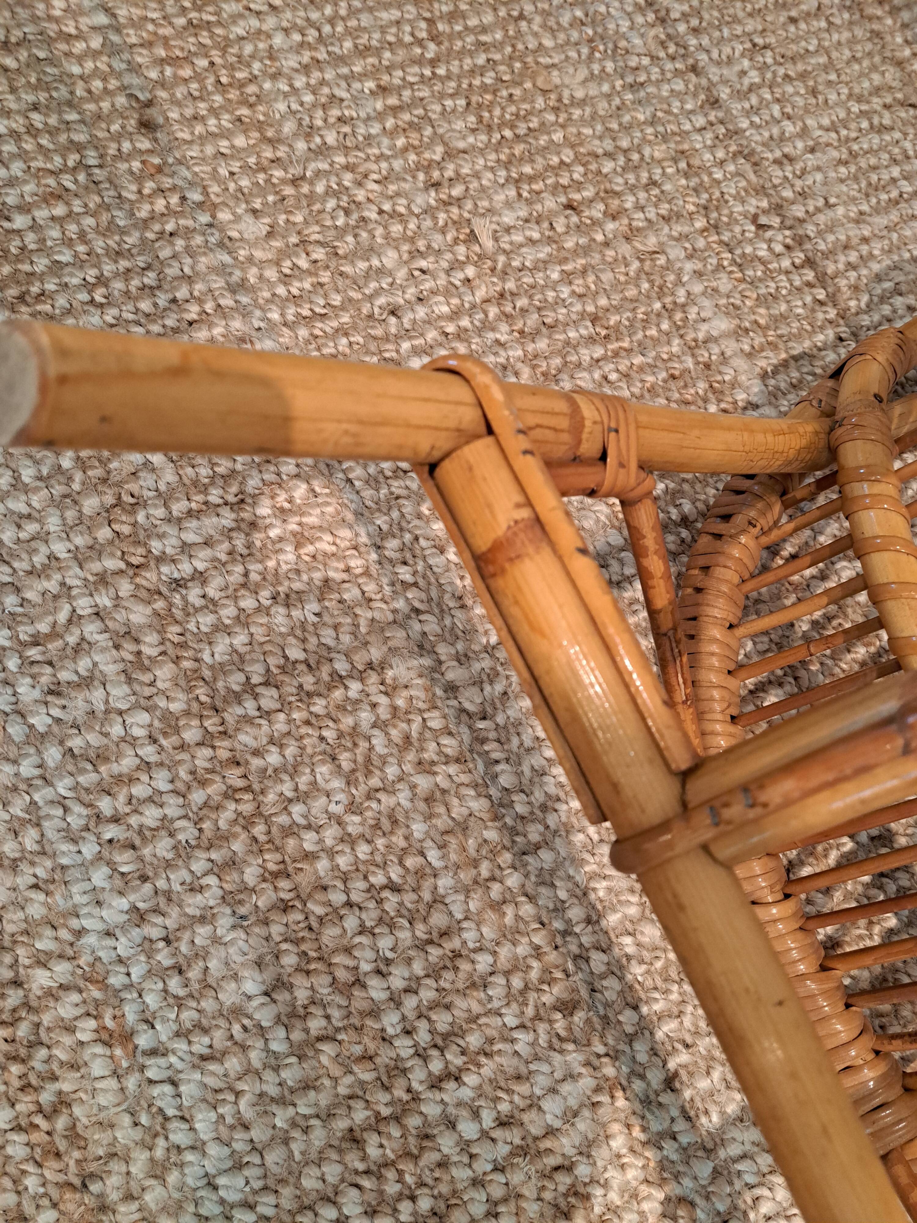 Vintage rattan & bamboo armchair from the 60s
