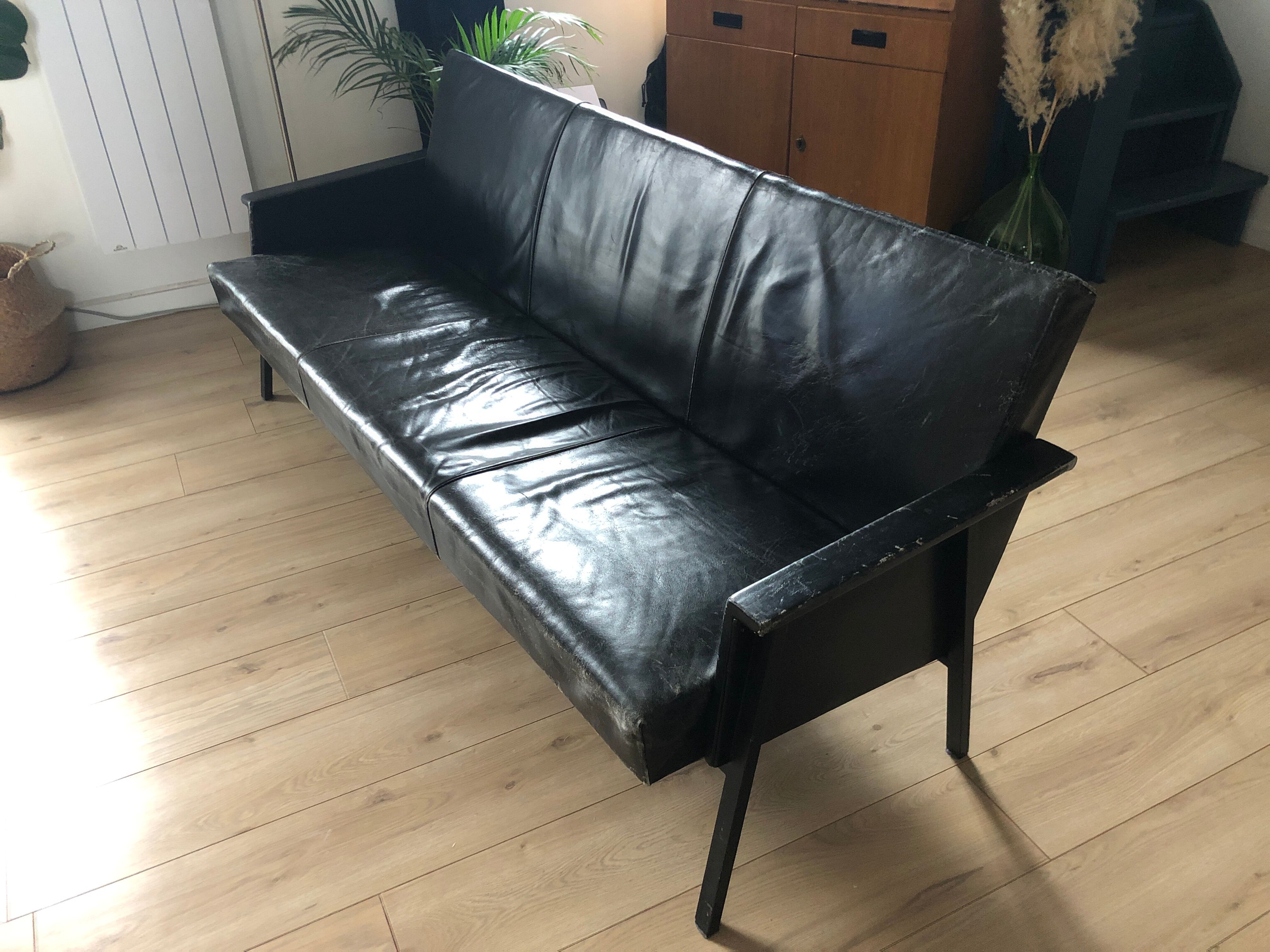 Vintage imitation bench 60s/70s 3 seats