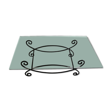 Metal and glass coffee table