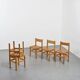 Set of three chairs and two stools Maison Regain, circa 1970