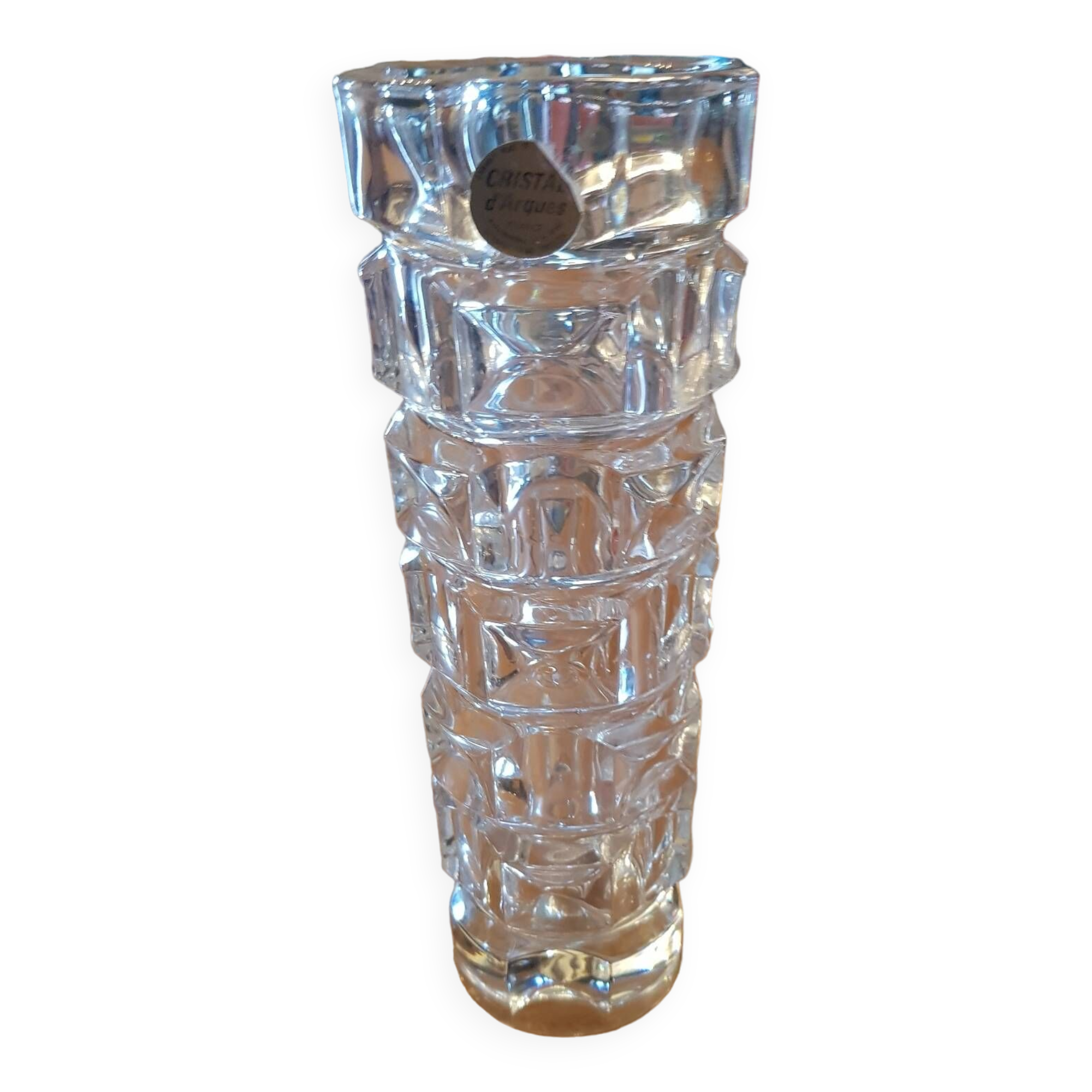 70s crystal vase
