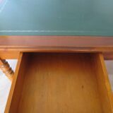 Minister's desk style L. Philippe – 2 drawers – cherry wood – faux leather desk mat