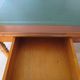 Minister's desk style L. Philippe – 2 drawers – cherry wood – faux leather desk mat