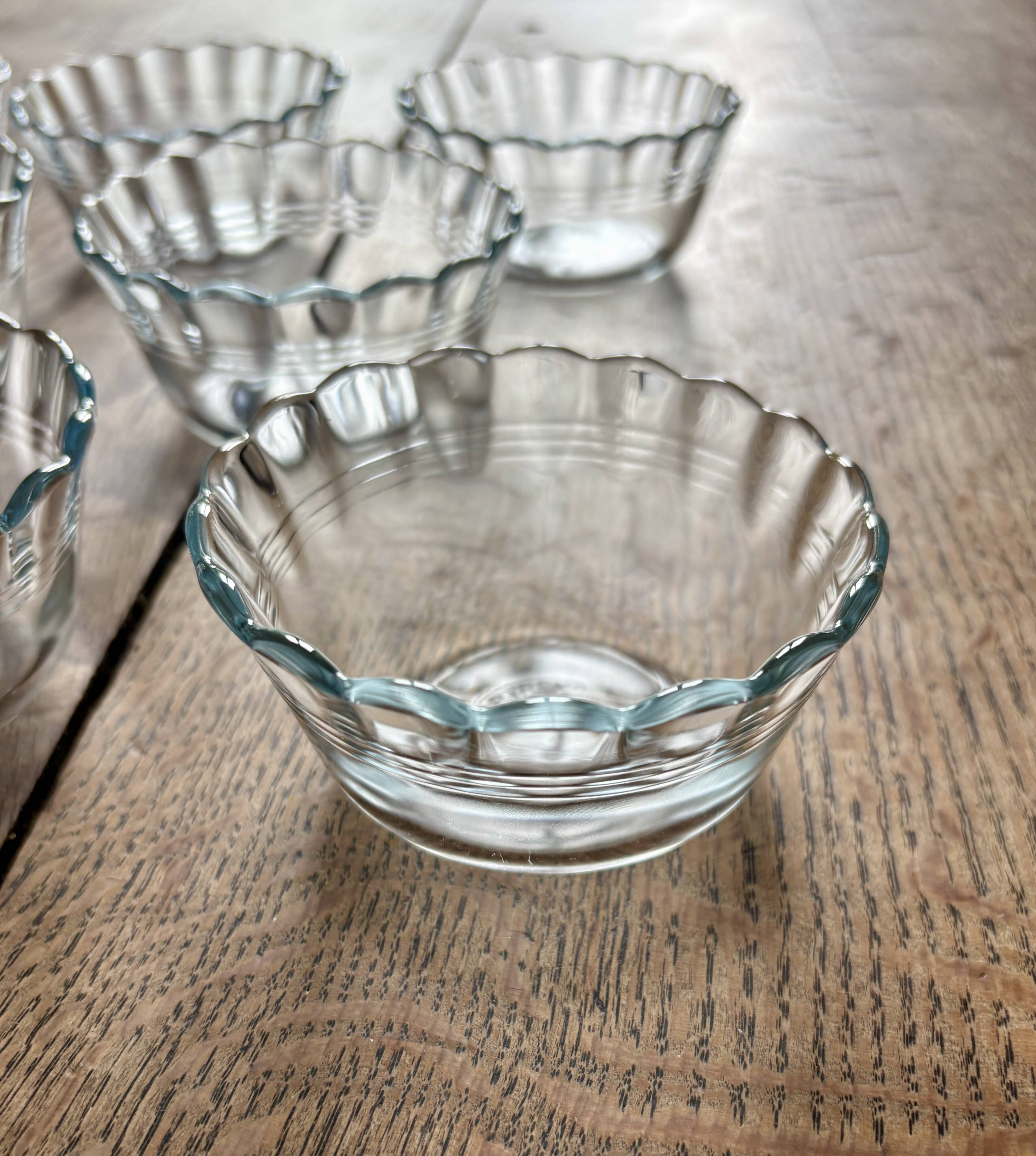 Lot de 8 ramequins vintage en verre - Pyrex