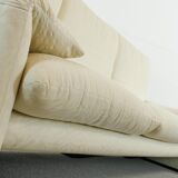Maralunga 3-seat Sofa with Footrest in offwhite by Vico Magistretti for Cassina, Italy