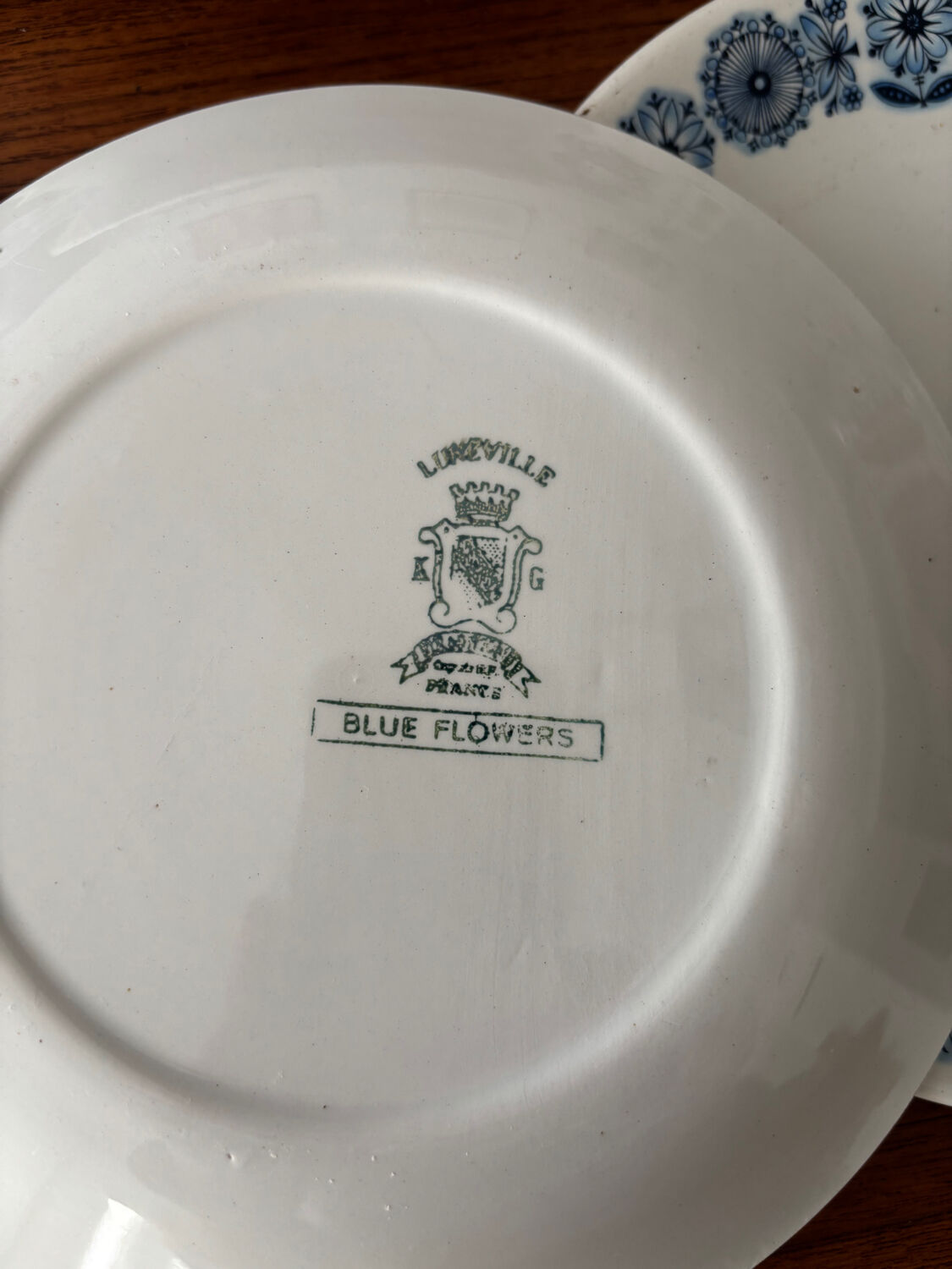 Set of 6 dessert plates Lunéville Blue Flowers – Vintage crockery