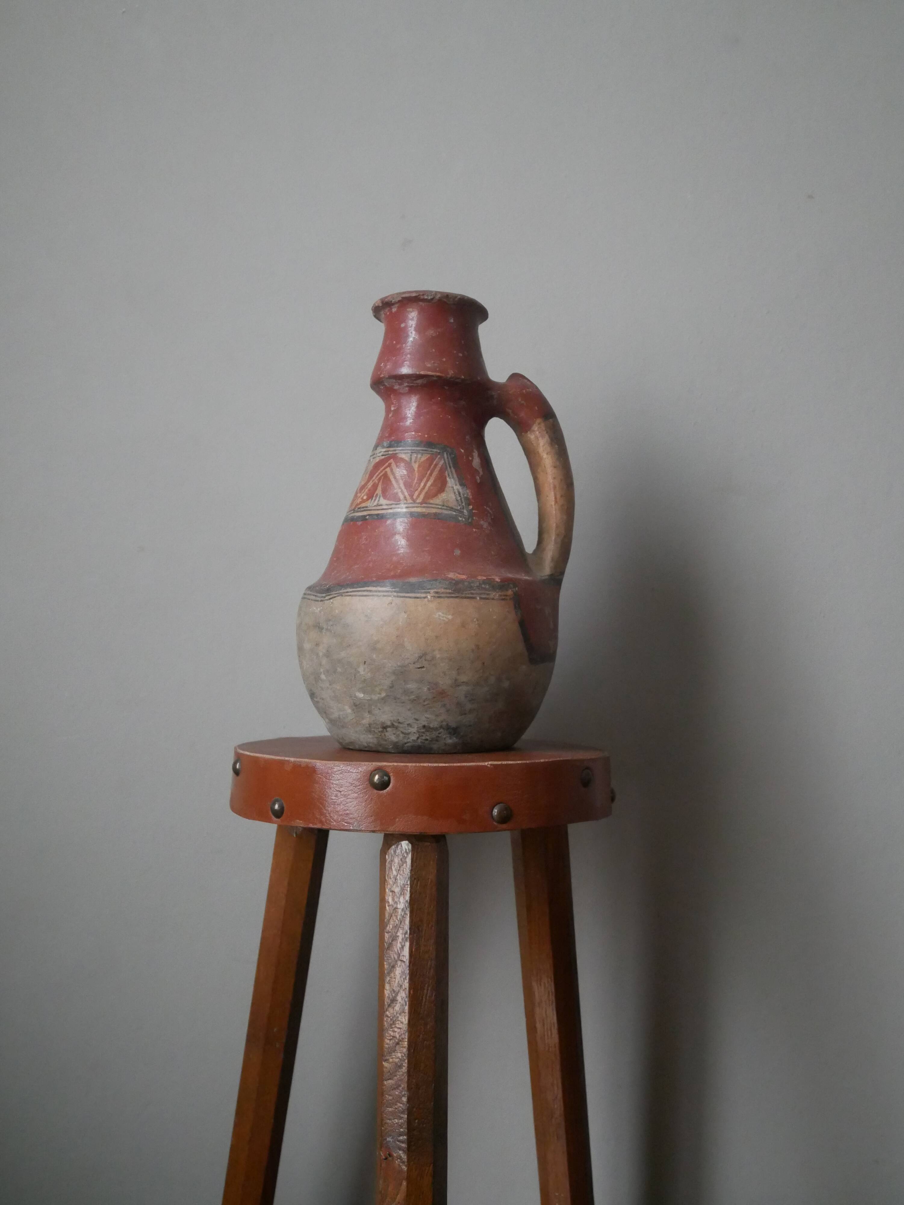 Old Berber pottery handcrafted ethnic tribal antique terracotta