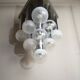 Chandelier with satin glass lights, Italy, 1970s
