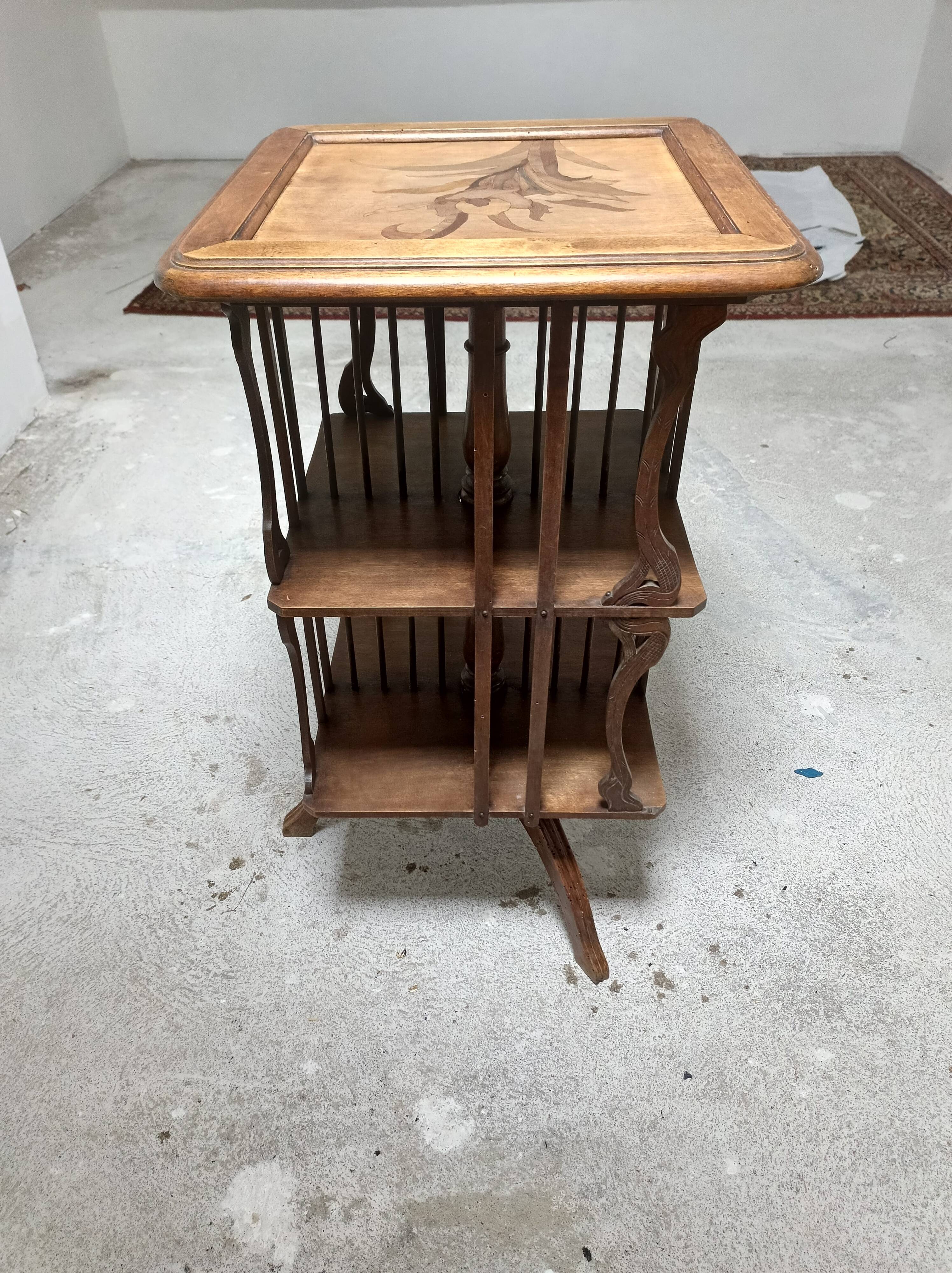 Art Nouveau style revolving bookcase