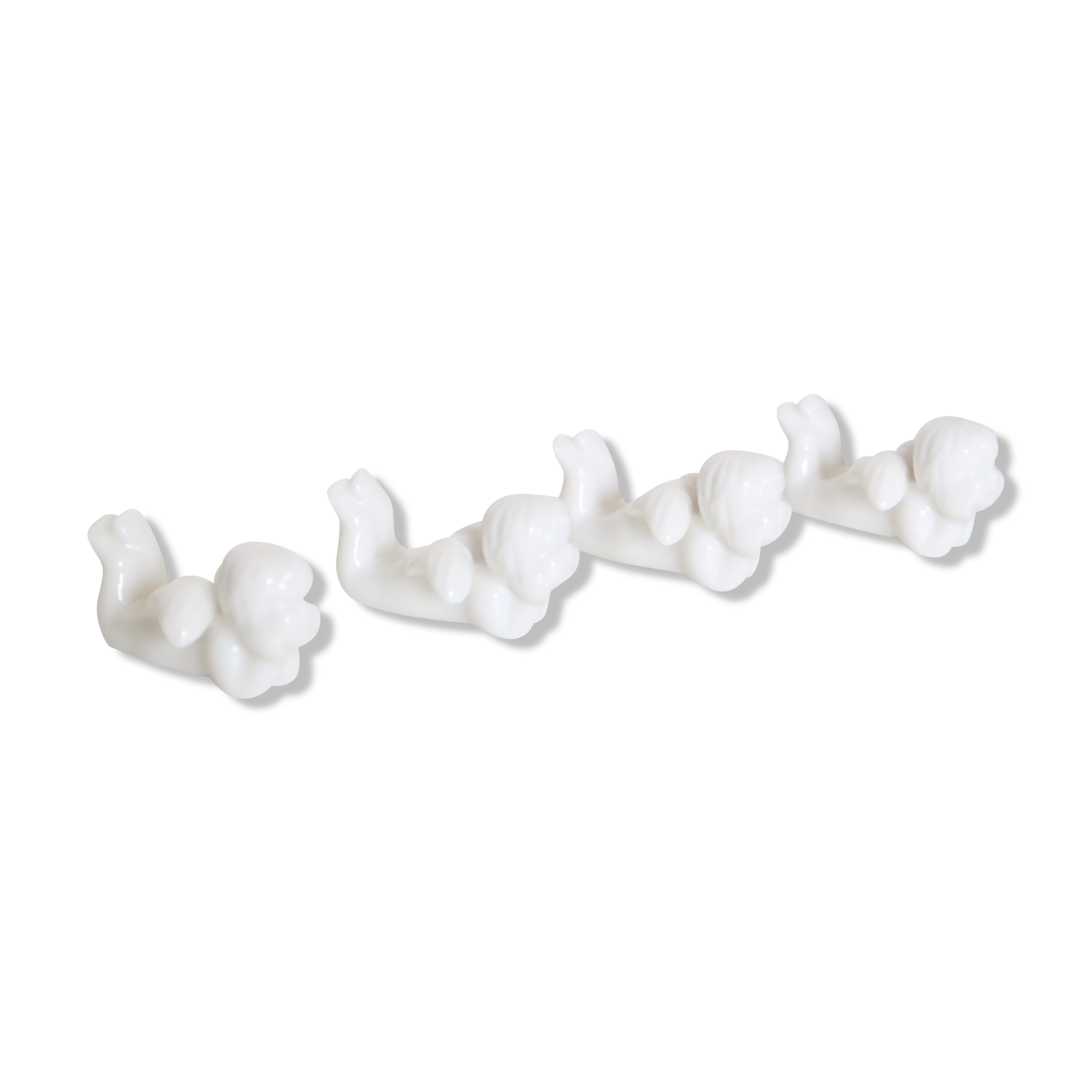 Set of 4 doors cherub knife, porcelain, vintage