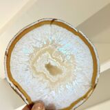 Agate slice on wooden base, 1970s, cabinet of curiosities