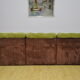 Green and brown corduroy modular sofa, 1970s.