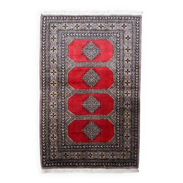 Vintage Uzbek Bukhara rug 92cm x 140cm 1960s