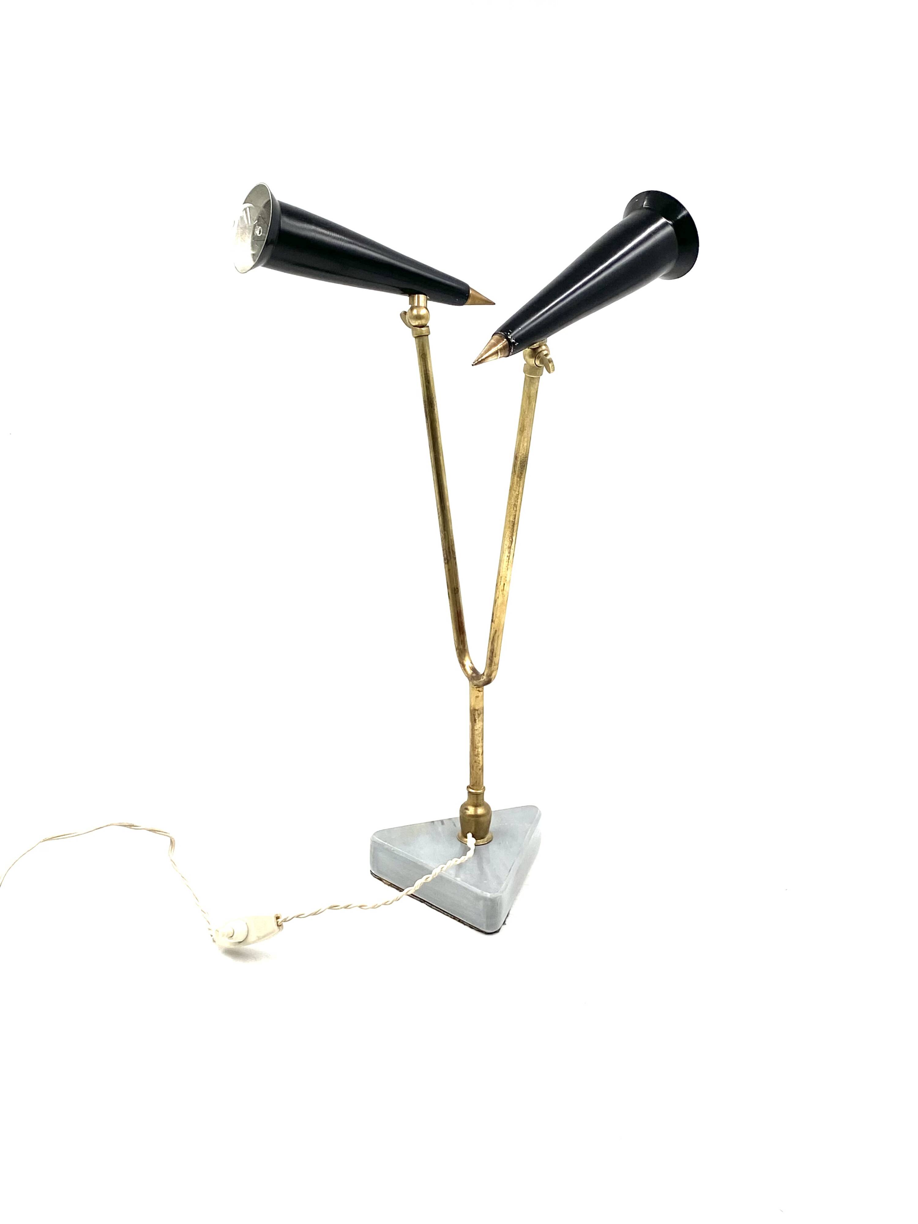 Mid-century double light table lamp, Italy 1960s