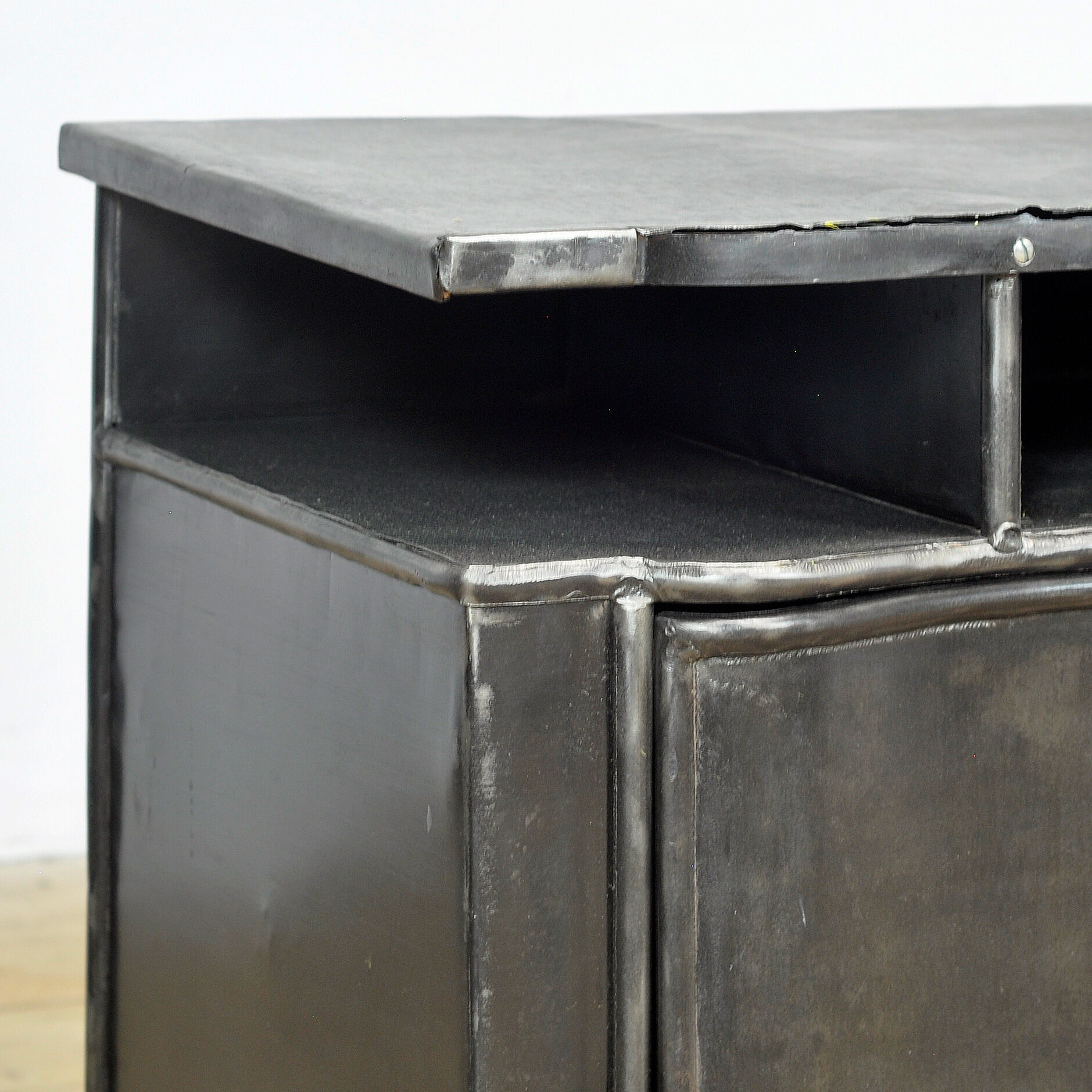 Iron bedside table, circa 1930