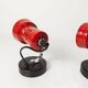 Pair of 1970s red and black wall lights