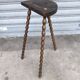 1950s Beaded Wooden Tripod Stool