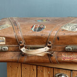 Valise en cuir années 50