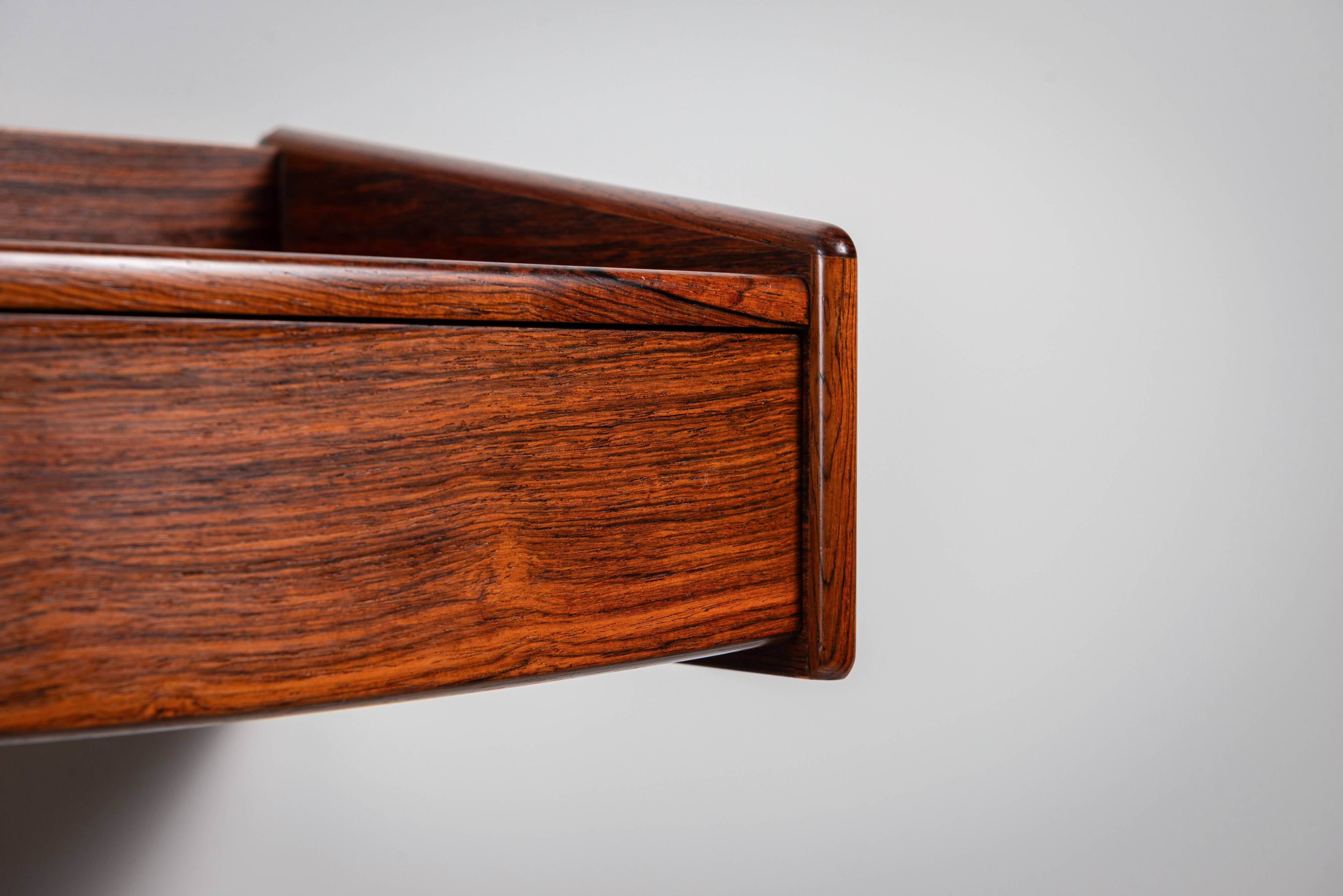 Rosewood wall console with two drawers