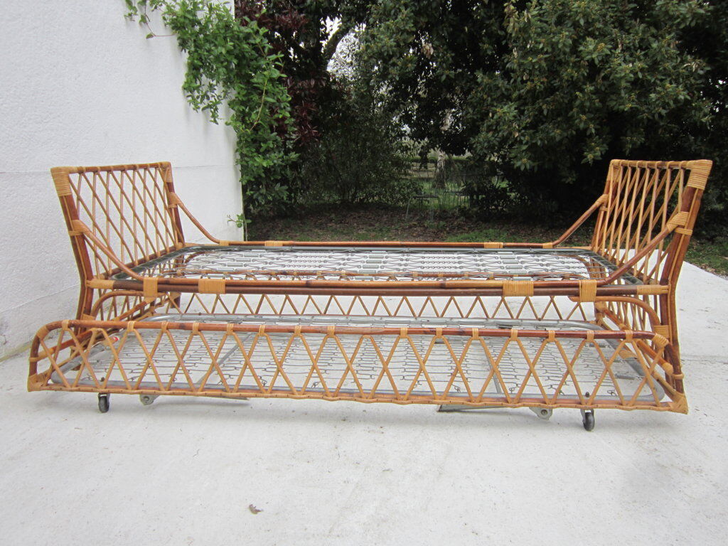 Bed with drawer rattan bed