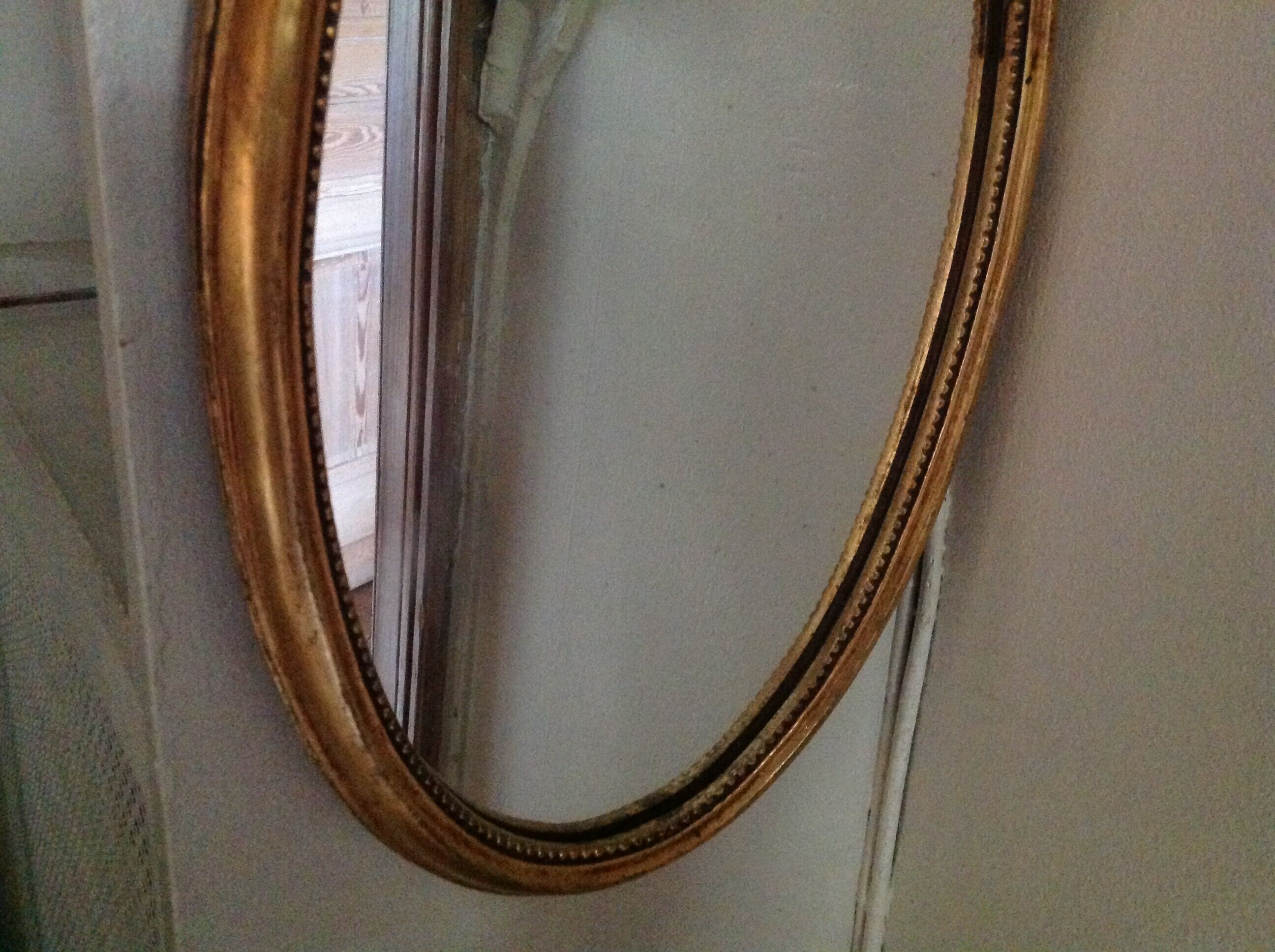 Mirror gold wood medallion - 43x24cm