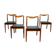 Série de 4 chaises scandinaves vintage en teck et en skaï