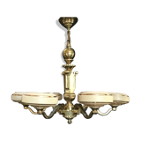 Bronze art deco lustre 6 lights