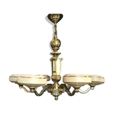 Lustre Art Déco en bronze 6 lumières