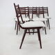 Set de 6 hêtres « Boomerang » chaise de salle à manger, Tchécoslovaquie