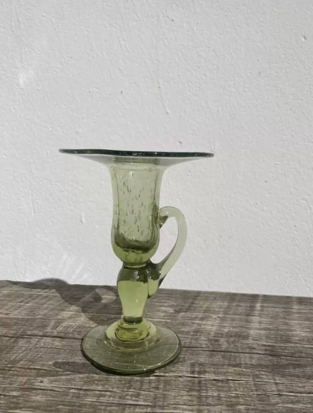 Biot glass candle holder