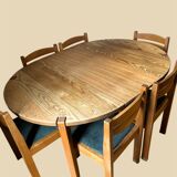 Table à manger champagne et 6 chaises normandie estampillée maison regain