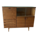 Scandinavian style furniture, brand "eros" in blonde teak, around 1960.