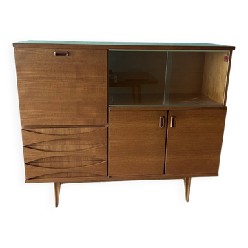 Scandinavian style furniture, brand "eros" in blonde teak, around 1960.