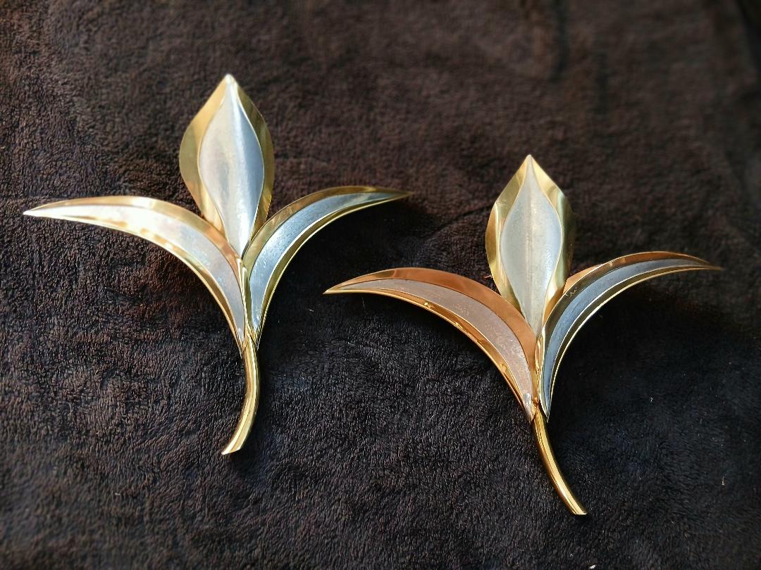 2 old wall sconces by Jacques Duval Brasseur or Henri Fernandez.