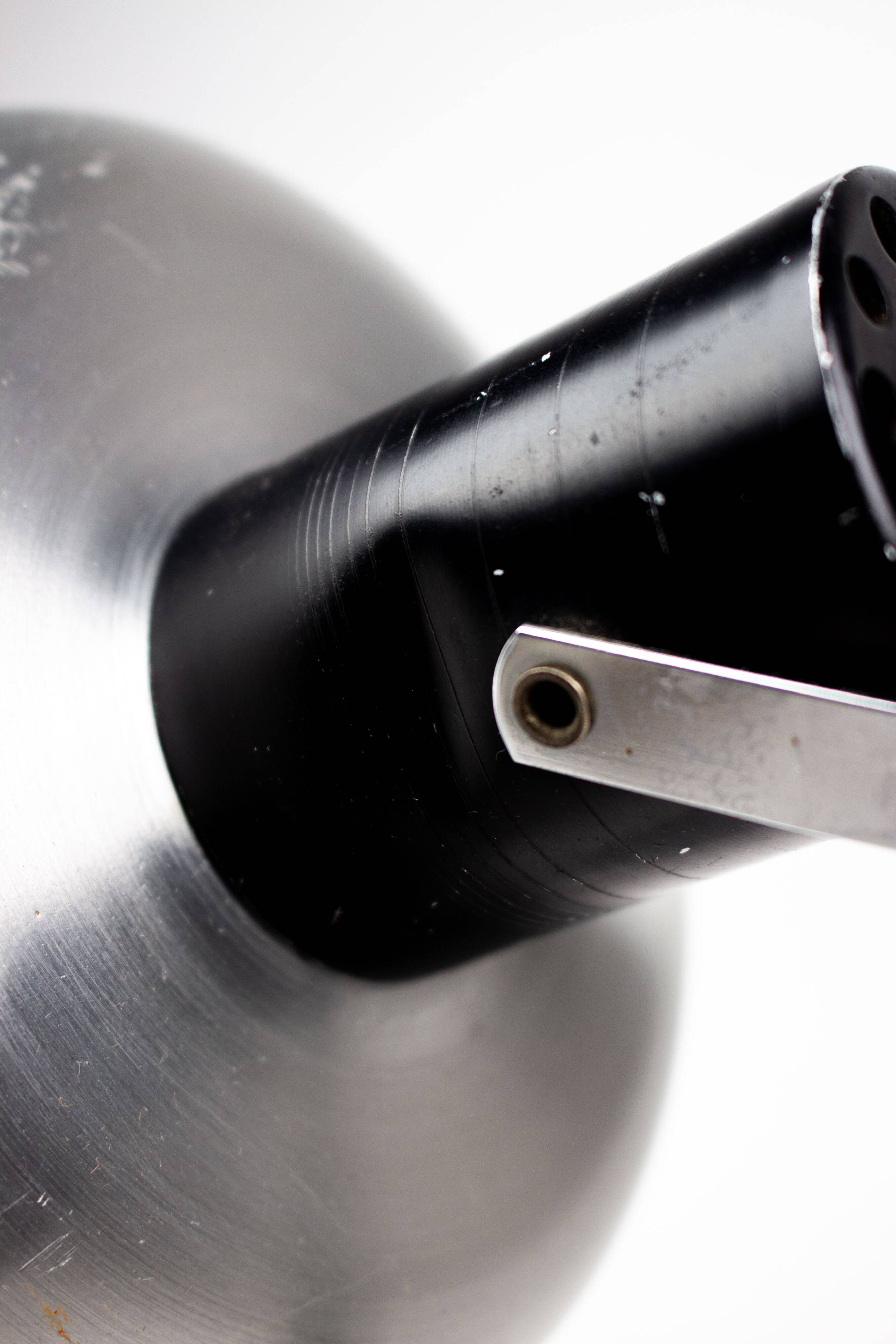 Vintage industrial chrome Aluminor lamp