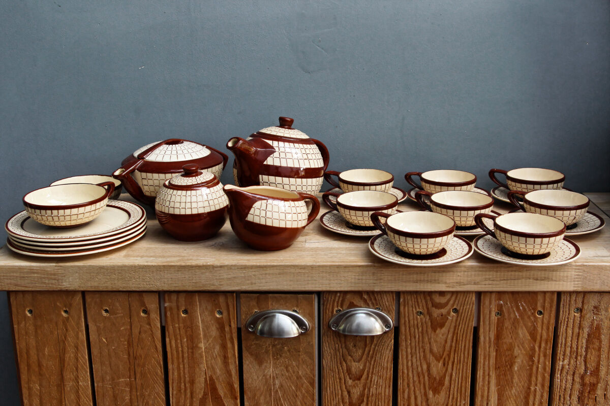 Tea service, coffee, faience de Longchamp, 50s