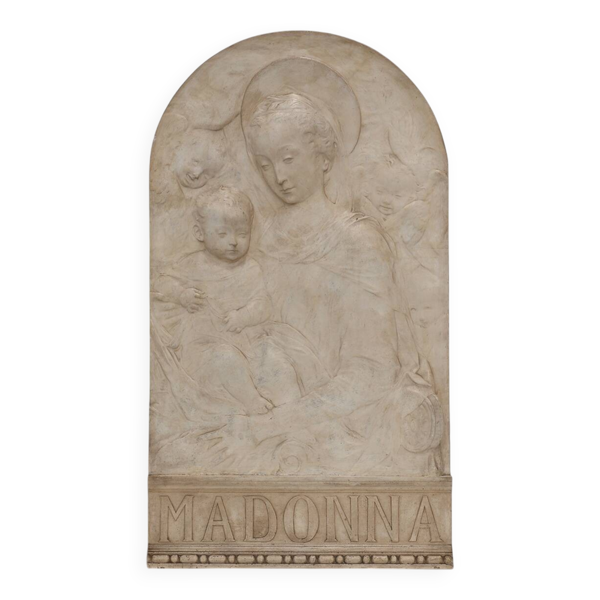 Bas relief in stucco of Madonna with child by Antonio Rossellino, Italy ca.