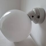 Duo of opaline and porcelain pendant lights