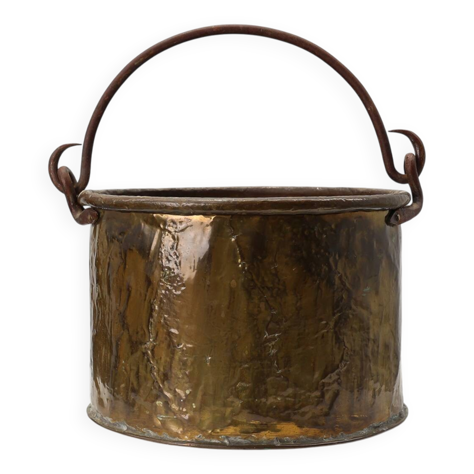 Antique French Provincial Copper Kettle, 19th Century