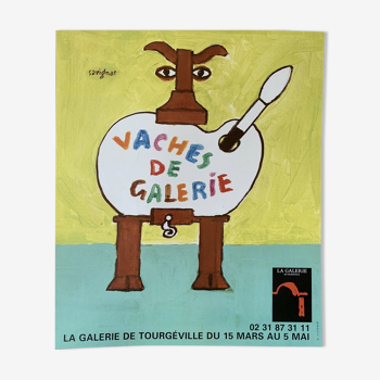 Affiche de Raymond Savignac pour l'exposition "Vaches de galerie"
