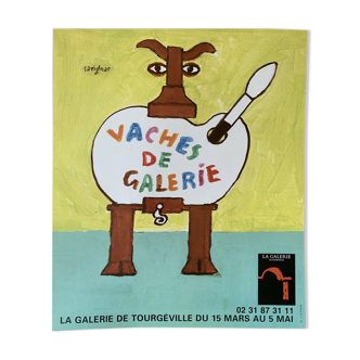 Affiche de Raymond Savignac pour l'exposition "Vaches de galerie"