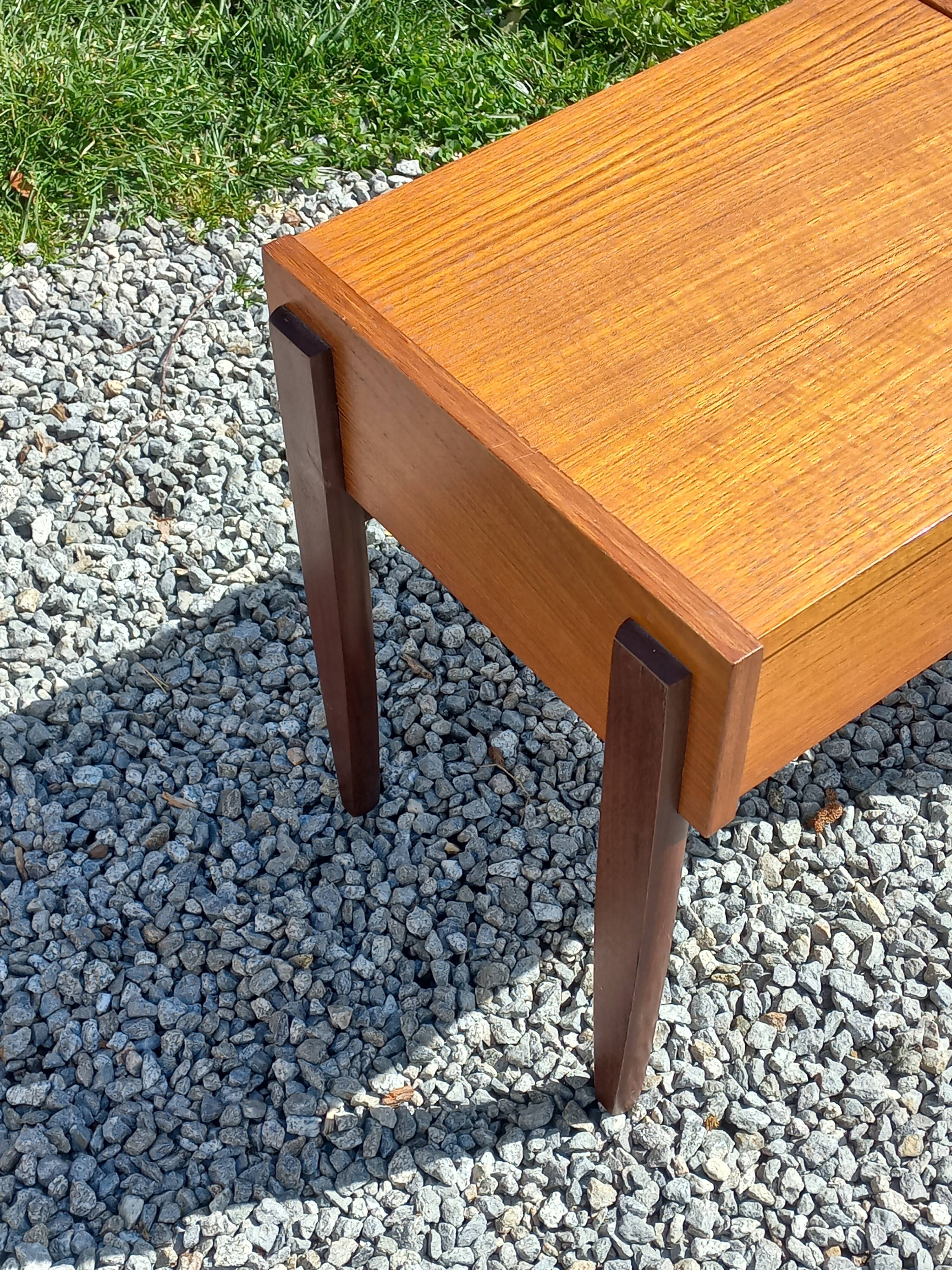 Pair of Scandinavian-style teak bedside tables from the 1970s.