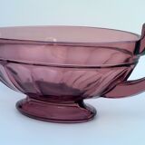 Noémie art deco glass coupe Val Saint Lambert 1935, purple color