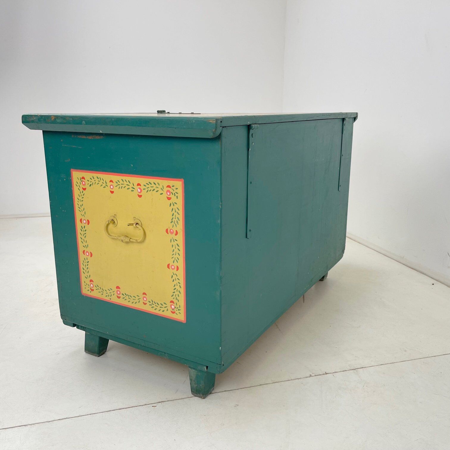 19th Century Hand Painted Chest or Floor Trunk