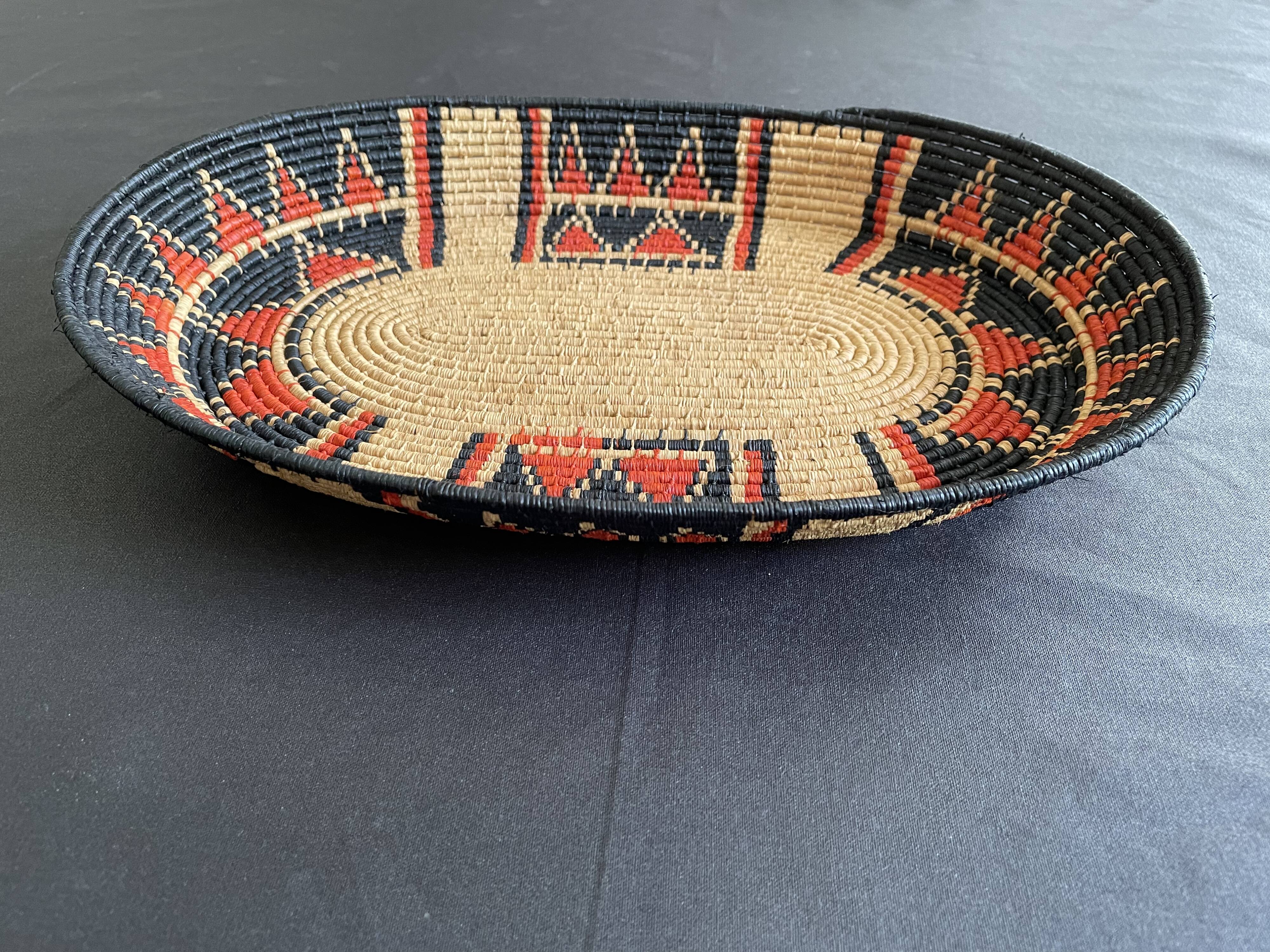 Woven ethnic basket, 60s
