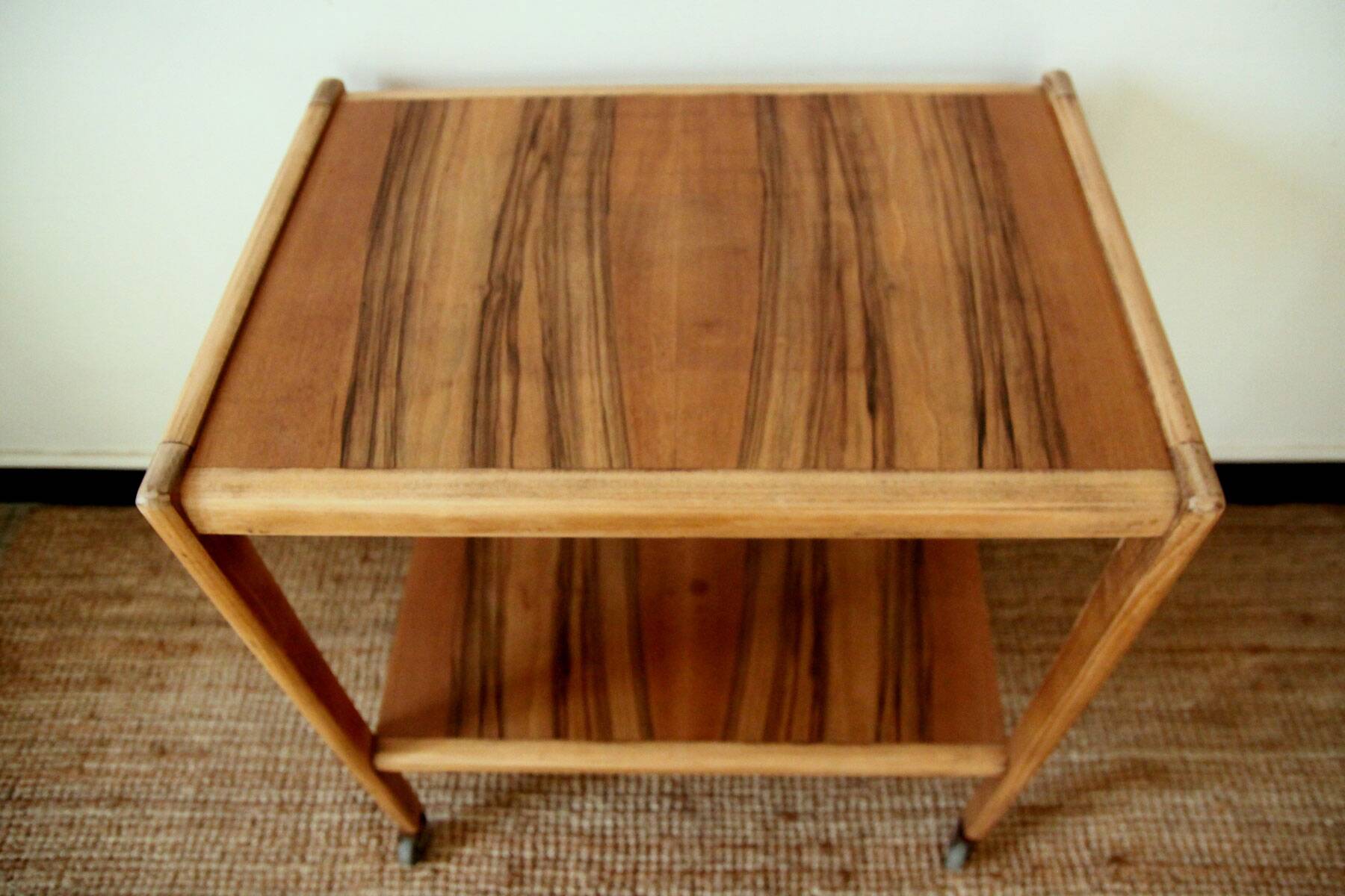 Vintage solid wood serving trolley